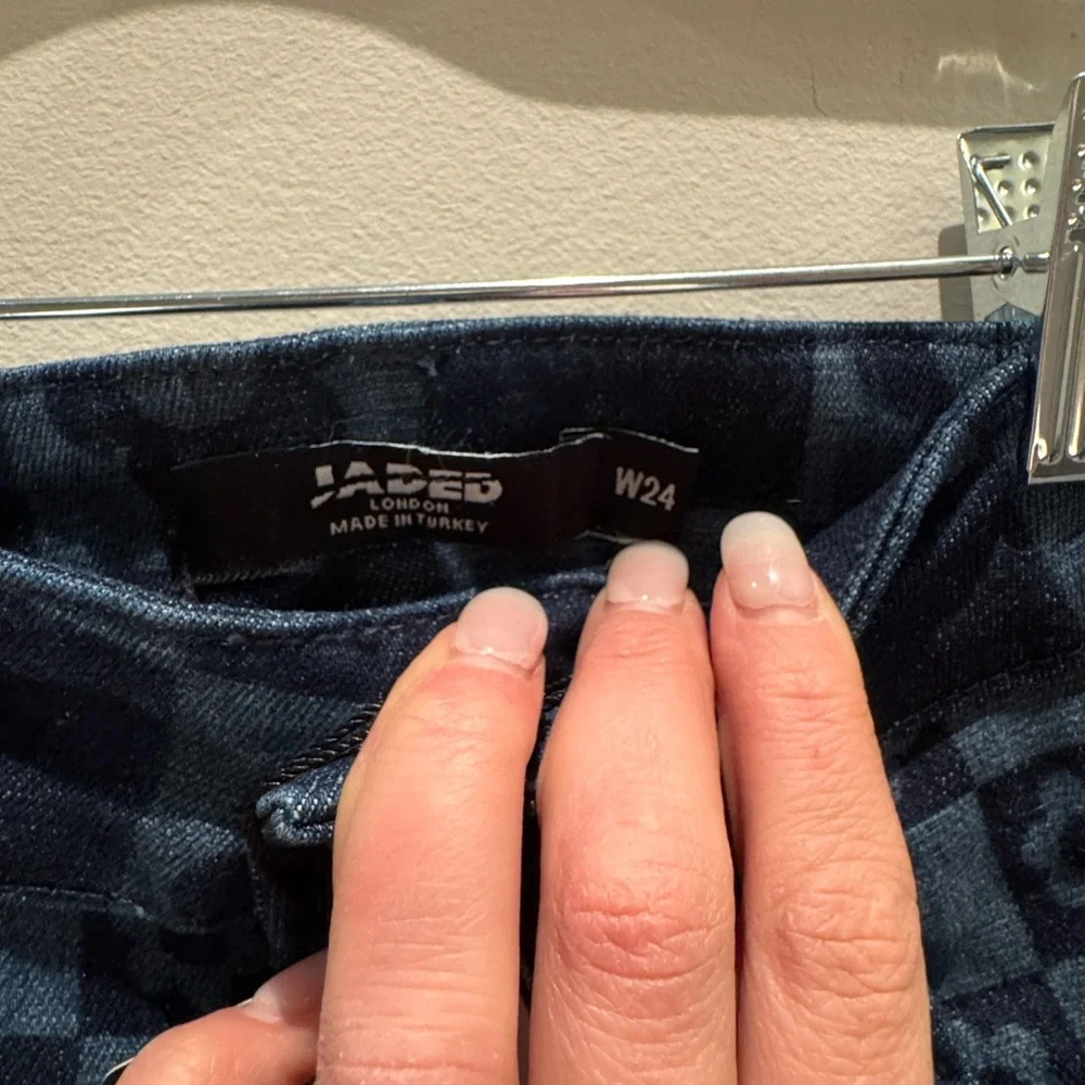 NWT- Jaded London Retro Print Flare Jeans W24 - Picture 3 of 11